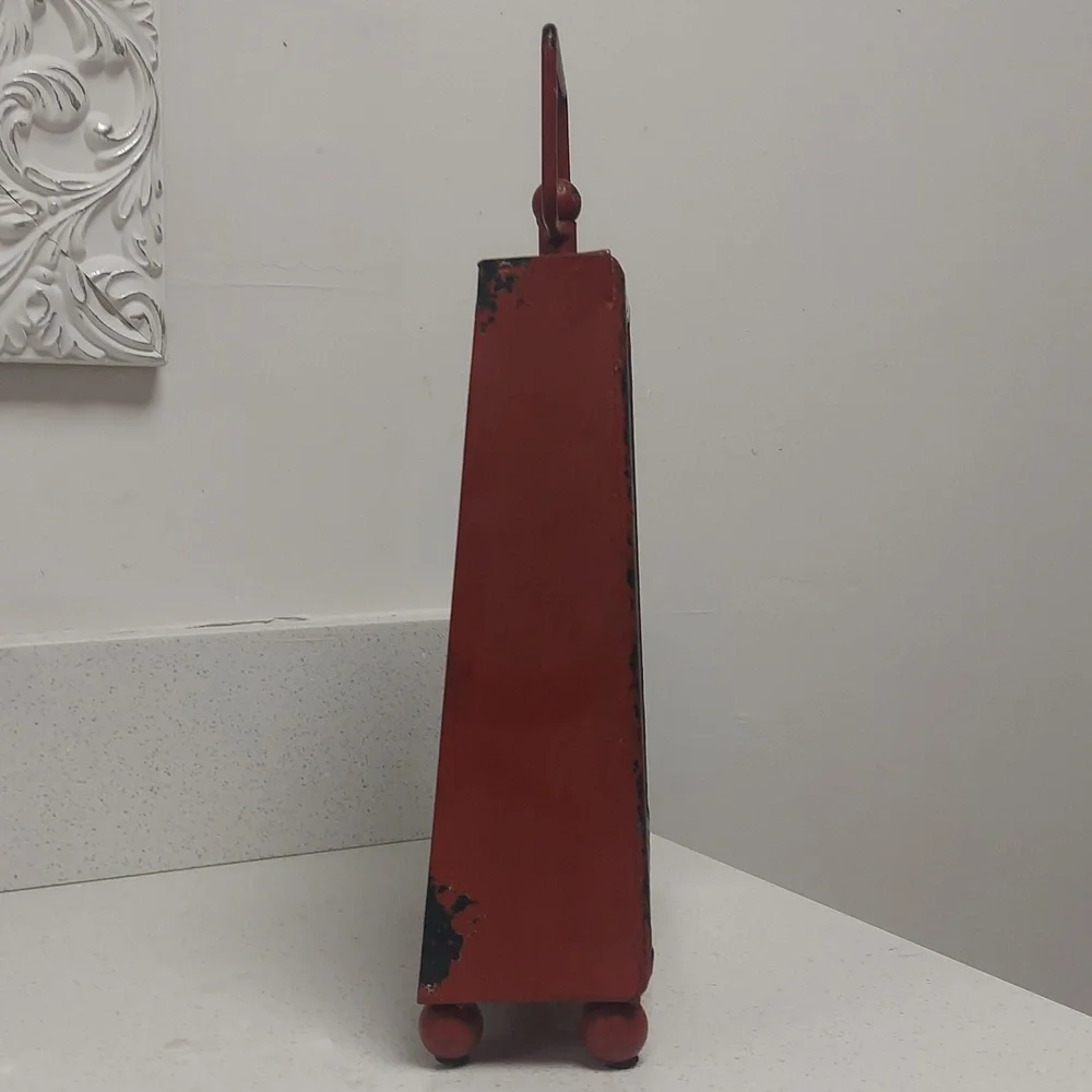 Antiquite Paris  Distressed Brick Red Table Shelf Clock